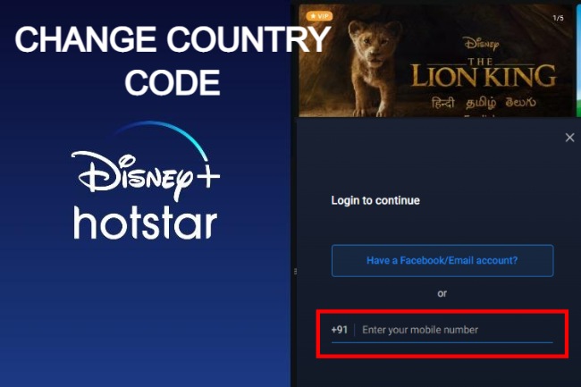 how to change country code in hotstar app