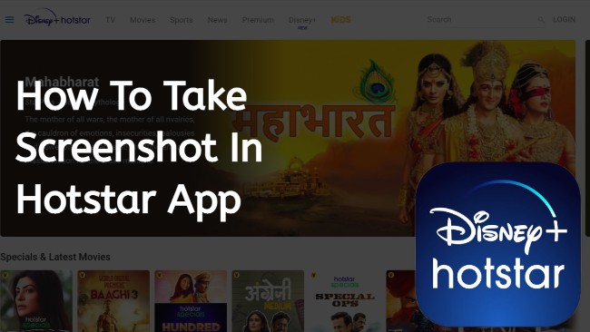 how to take screenshot in hotstar app